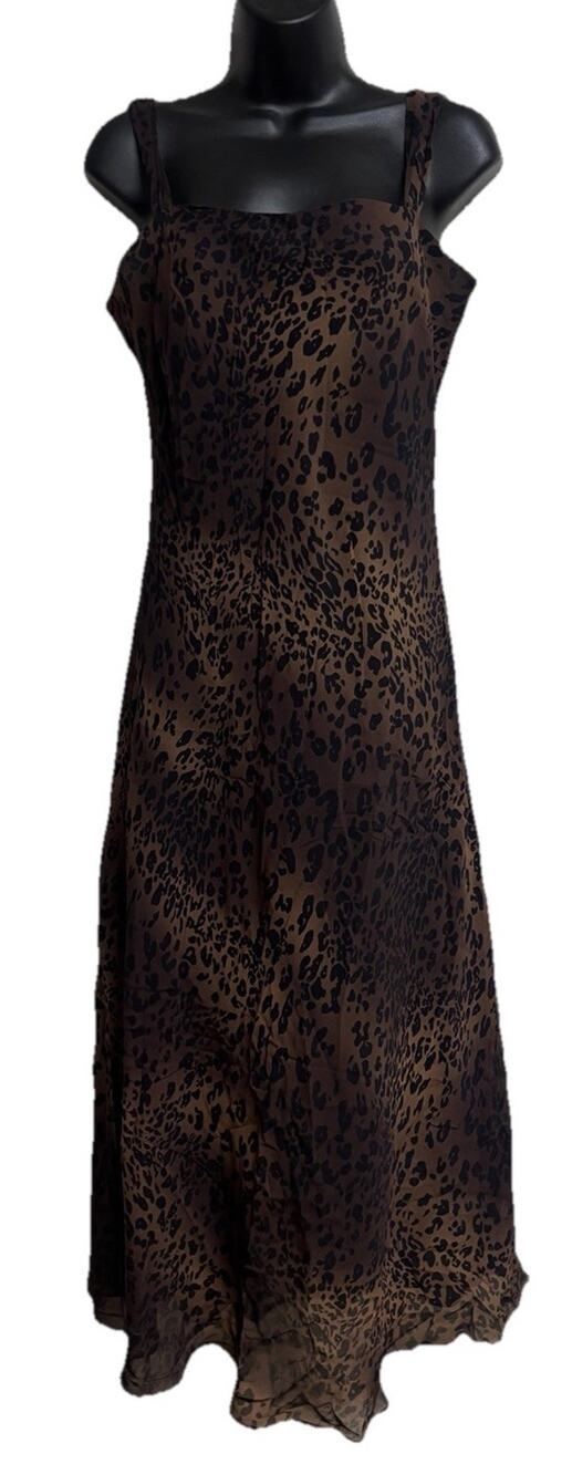 Evan Picone Dress Women Leopard Print Dress Size 10 Midi Sheath Cocktail Vintage